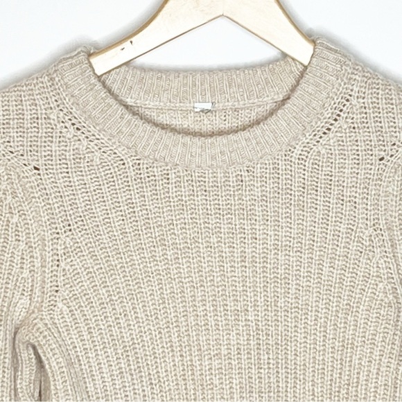 Athleta Sierra Crew Knit Wool Blend Sweater Beige Small - Picture 6 of 12